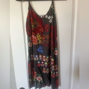 Johnny Was small strappy dress with Russian doll print
